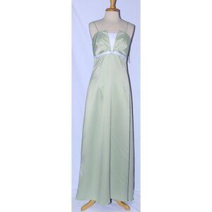 Juliet #1950 Satin Floor Length Bridesmaid Gown-Size 2X -SAGE GREEN-NEW W/Tags